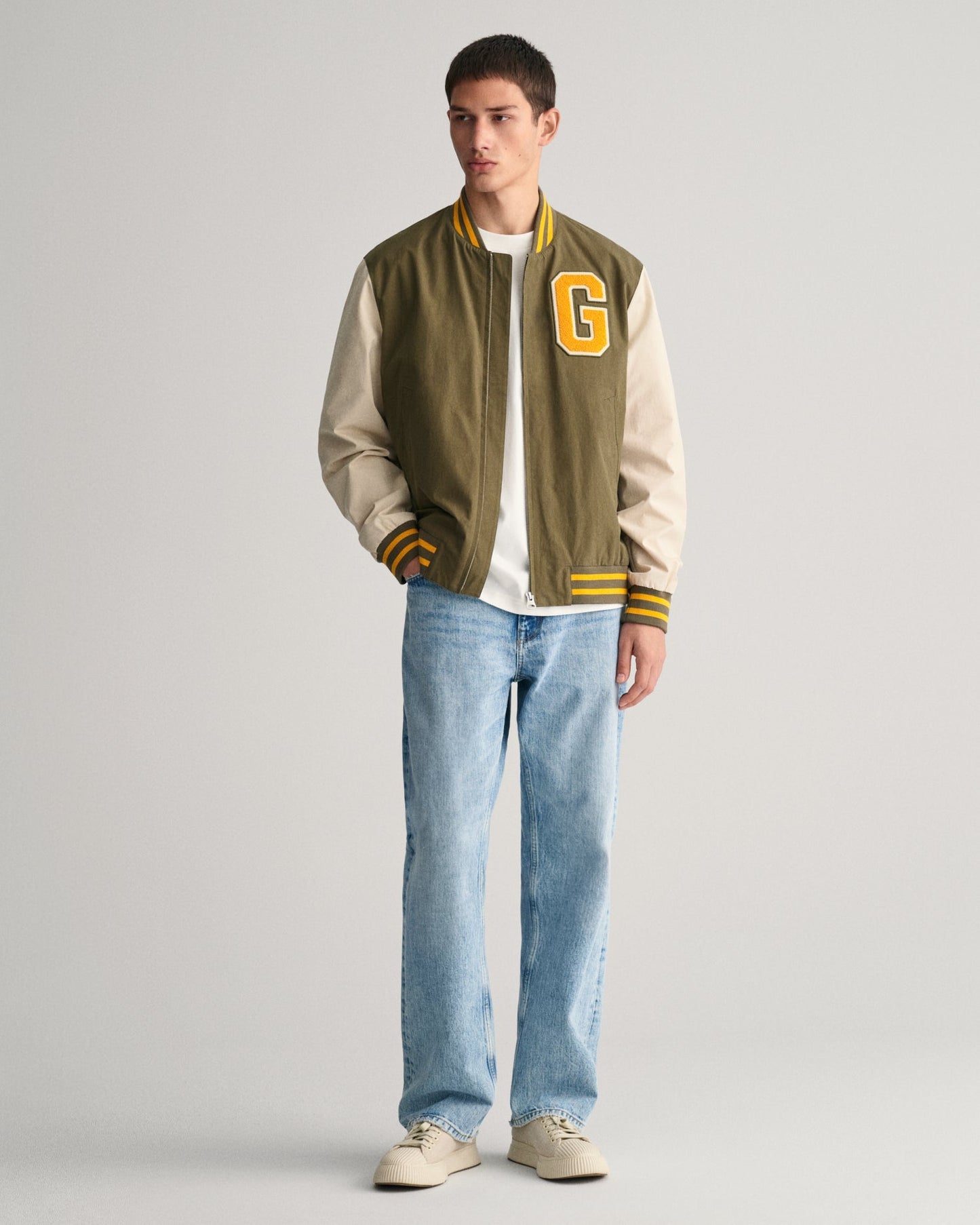 Men's Lightweight Varsity Jacket - SOFT OAT