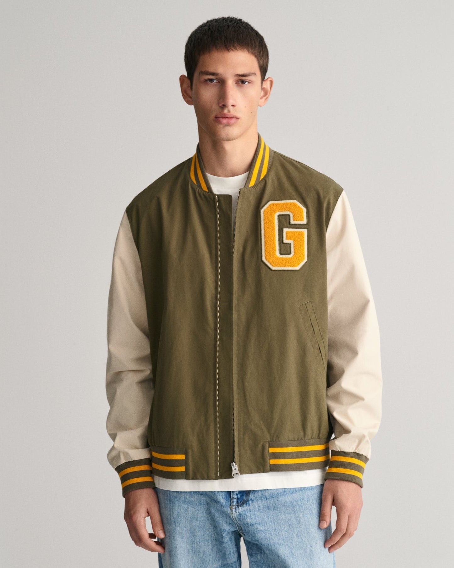 Men's Lightweight Varsity Jacket - SOFT OAT