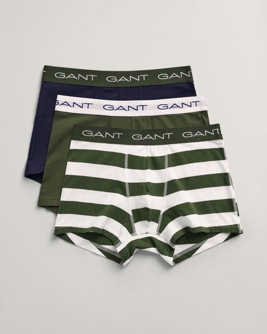 Men's 3-Pack Striped Trunks - PINE GREEN