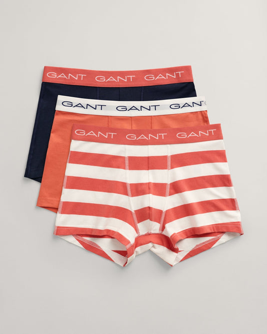 Men's 3-Pack Striped Trunks - SUNSET PINK