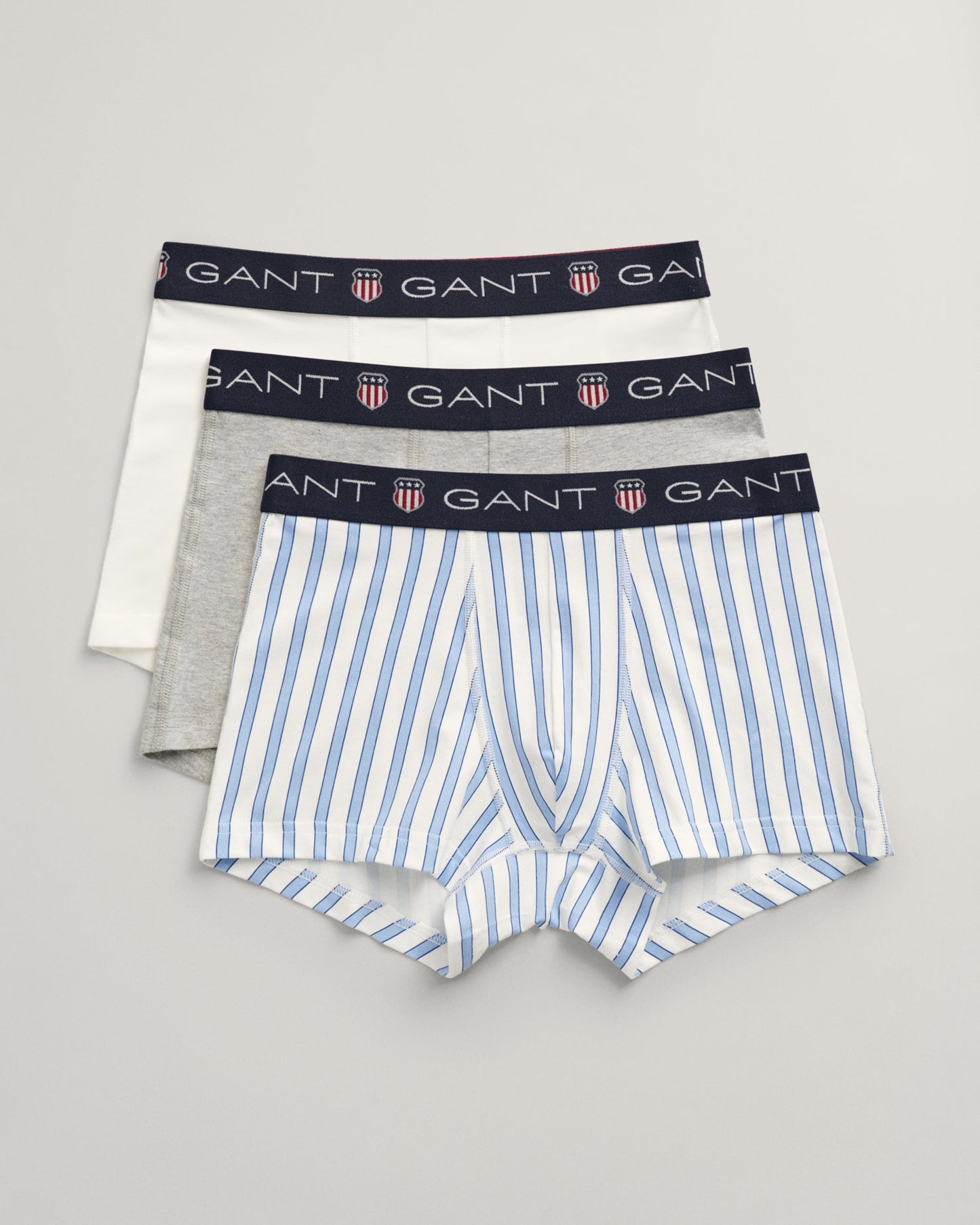 Men's 3-Pack Striped Shield Trunks - SHADE BLUE