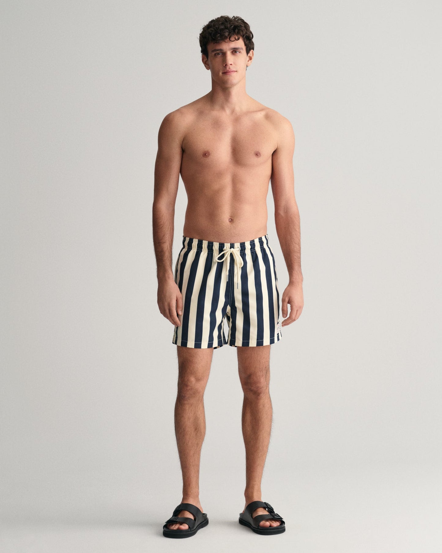 Men's Block Striped Swim Shorts - EVENING BLUE