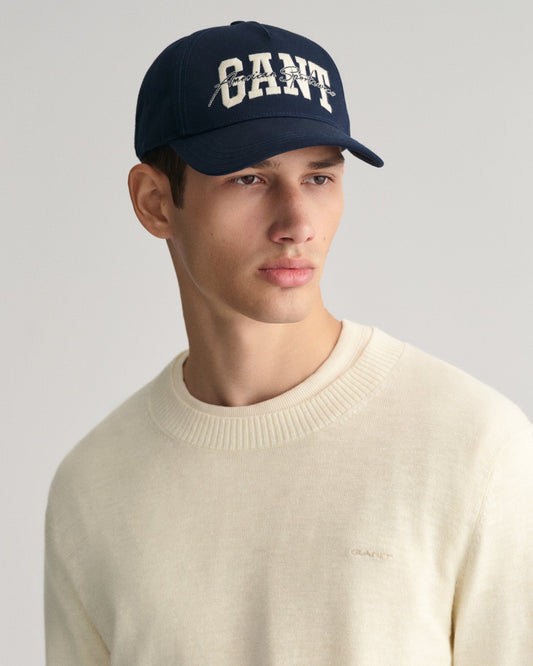 Men's Arch Script Cotton Twill Cap - EVENING BLUE