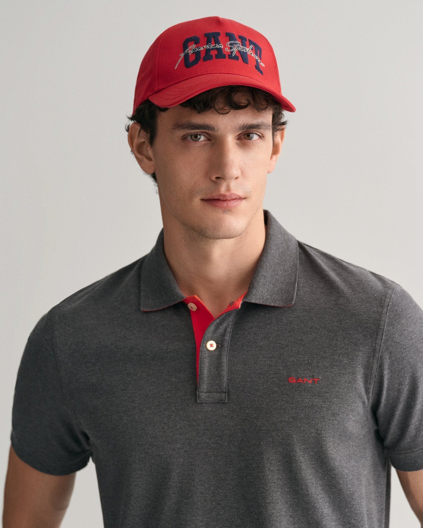 Men's Arch Script Cotton Twill Cap - RUBY RED