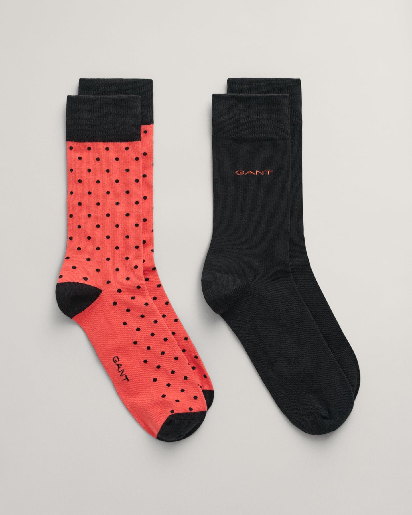 Men's 2-Pack Dot & Solid Socks - SUNSET PINK