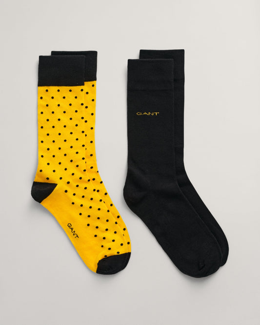 Men's 2-Pack Dot & Solid Socks - MEDAL YELLOW