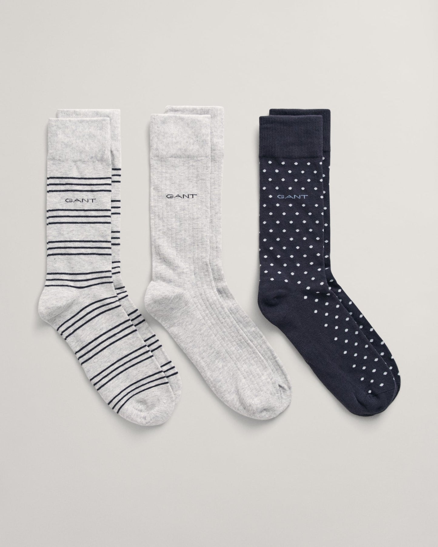 Men's 3-Pack Patterned Socks - LIGHT GREY MELANGE