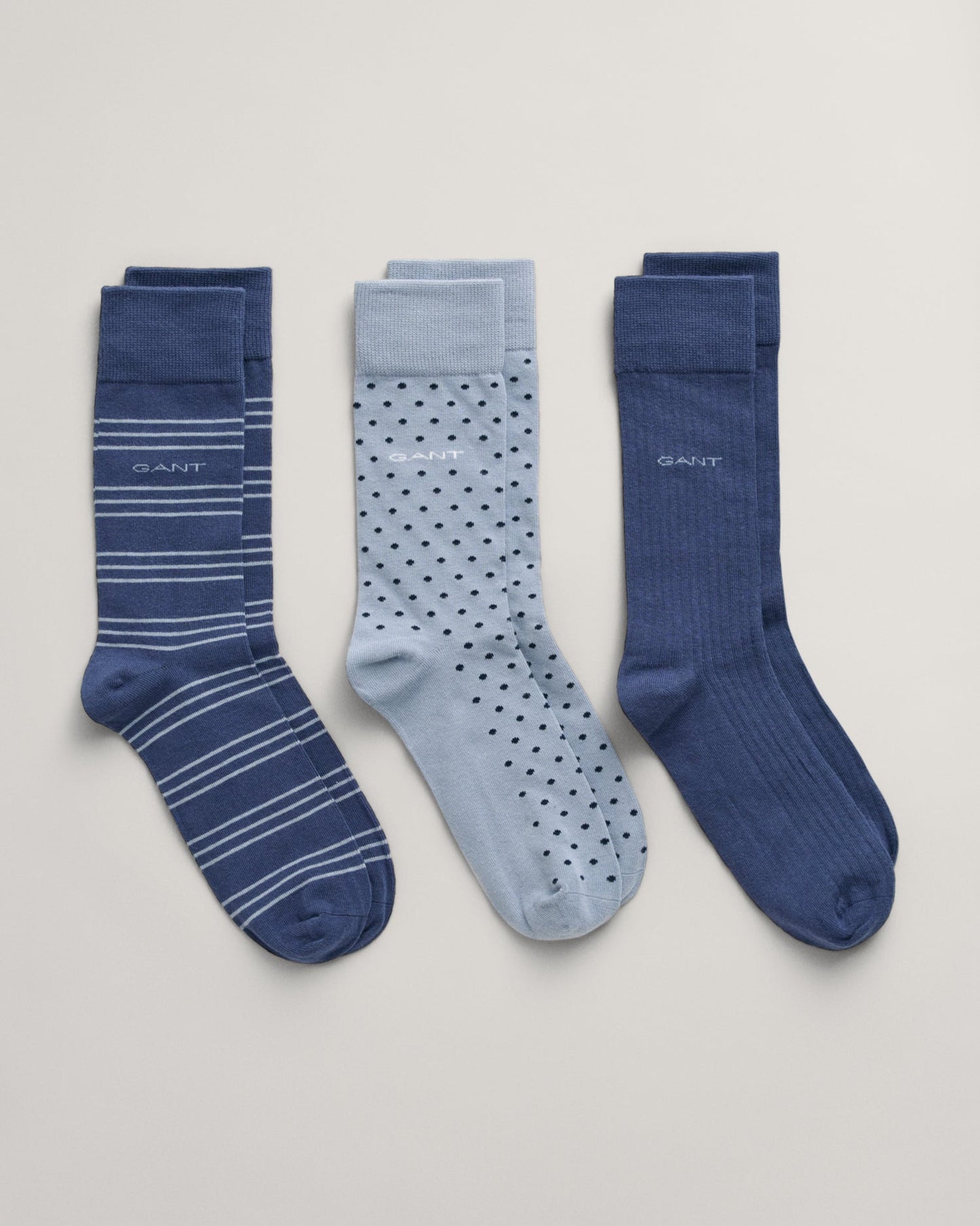 Men's 3-Pack Patterned Socks - DUSTY BLUE SEA