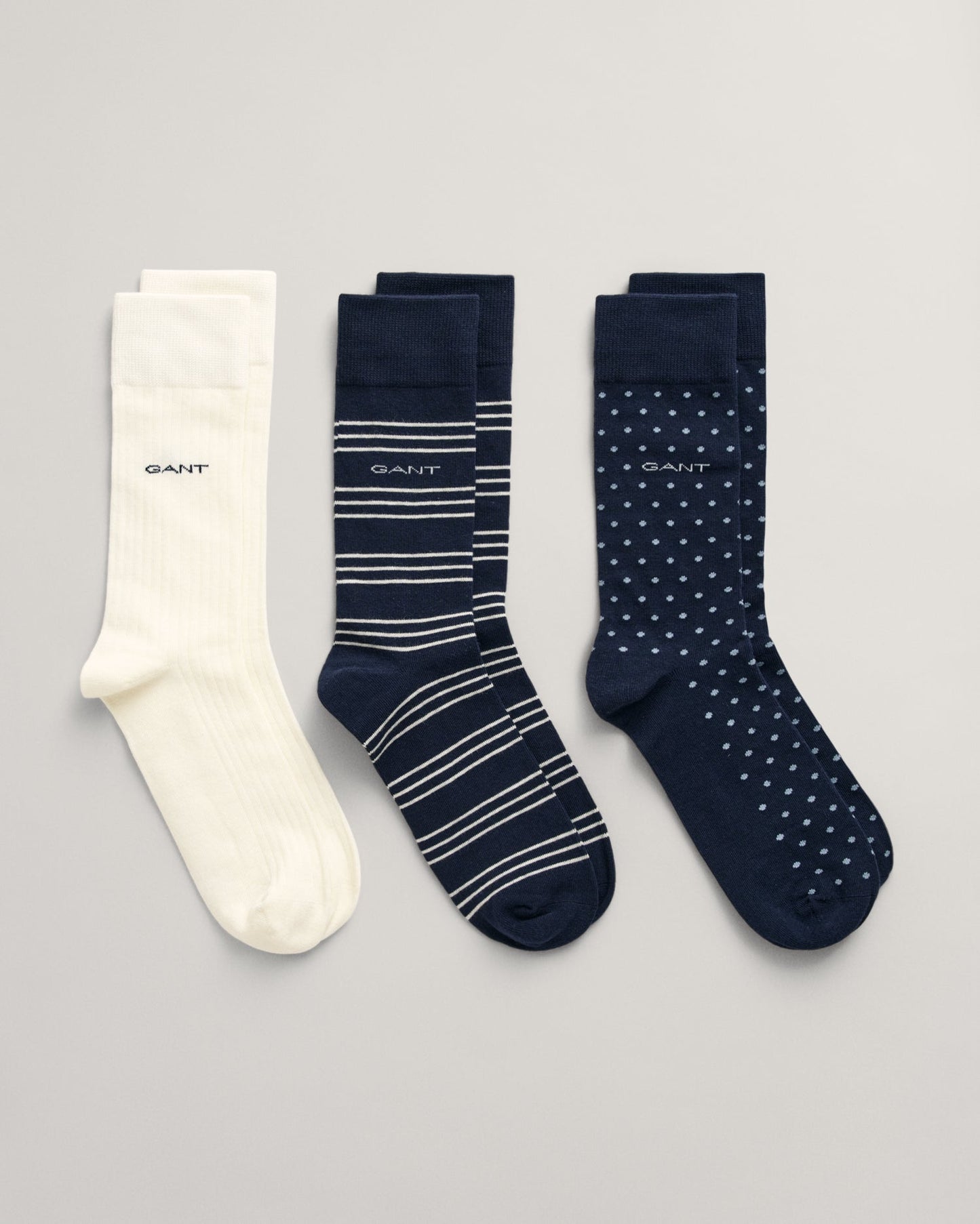 Men's 3-Pack Patterned Socks - EVENING BLUE