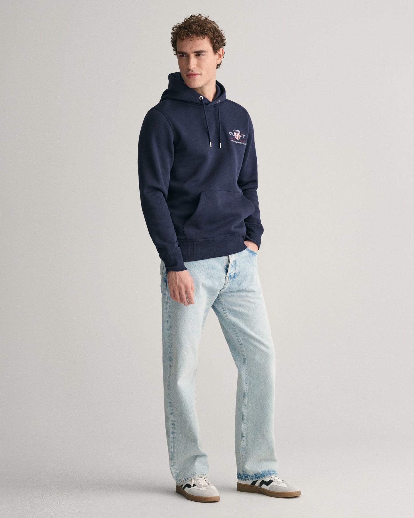 Men's Medium Archive Shield Hoodie - EVENING BLUE