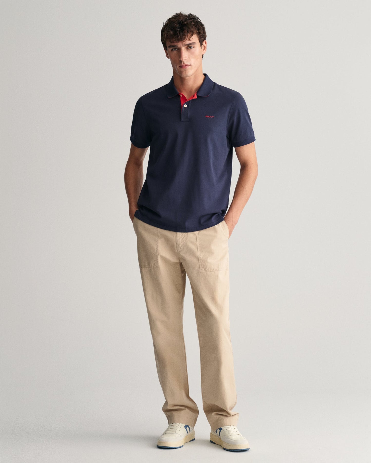 Men's Contrast Piqué Polo Shirt - EVENING BLUE