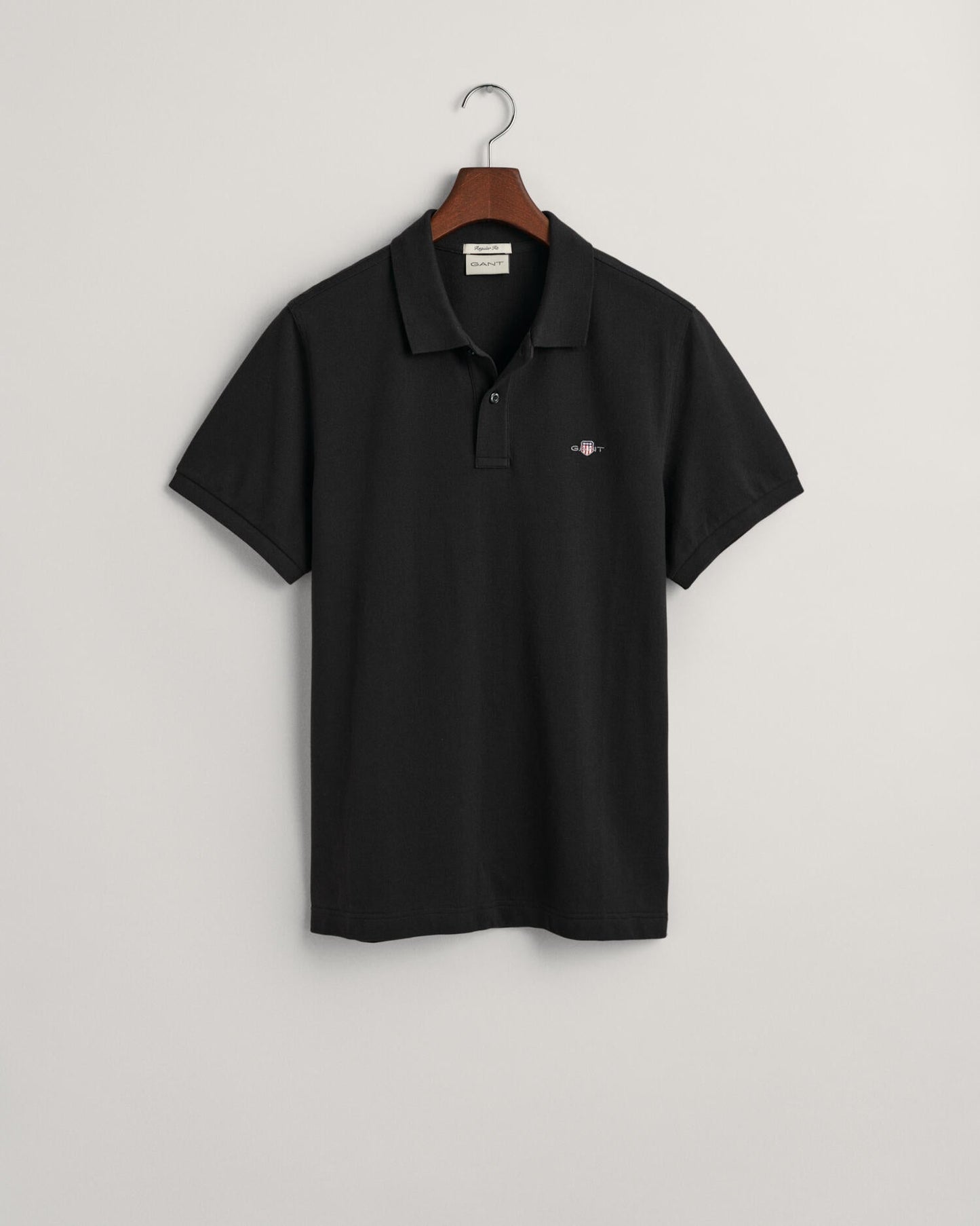 Men's Regular Fit Shield Piqué Polo Shirt - BLACK