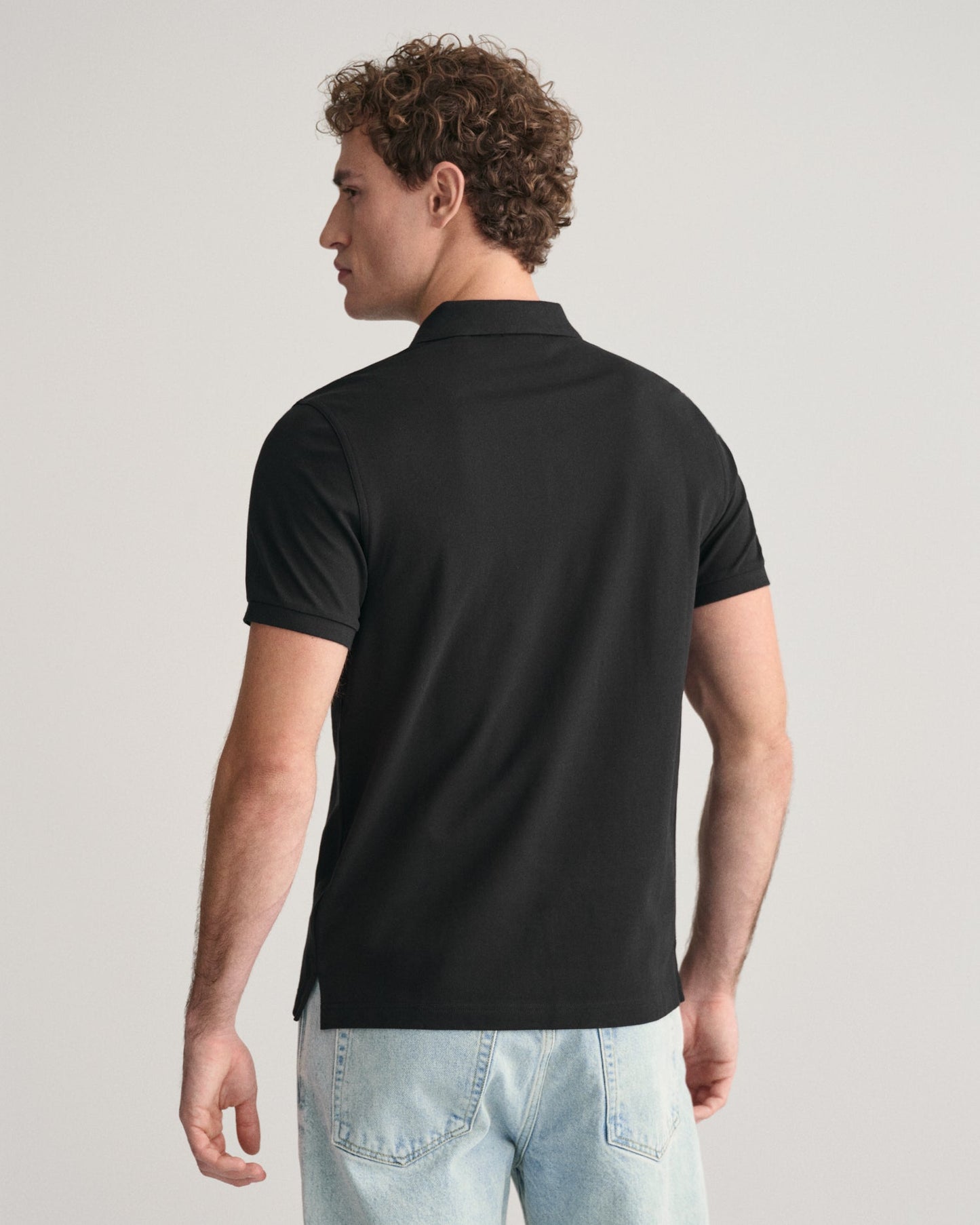 Men's Regular Fit Shield Piqué Polo Shirt - BLACK