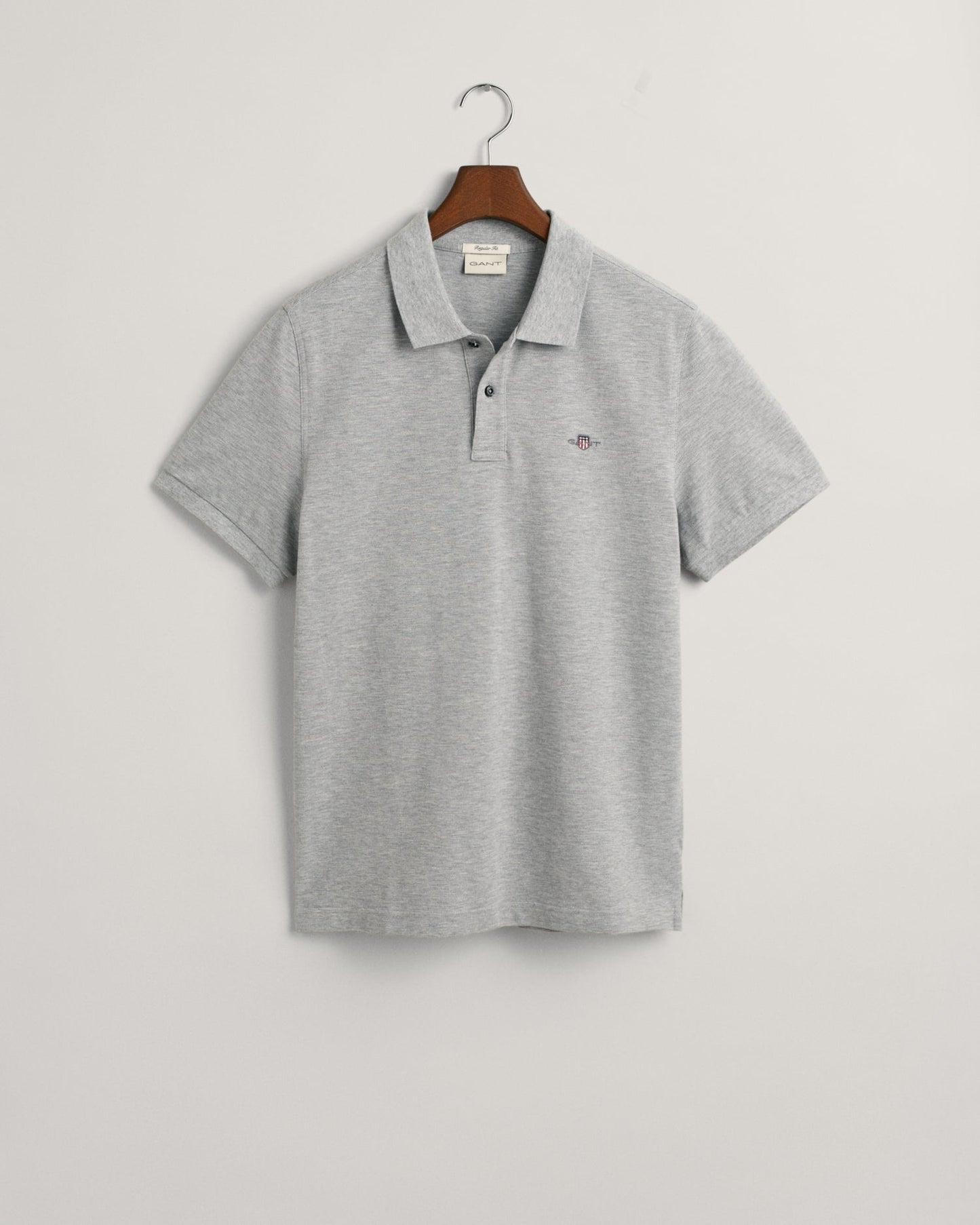 Men's Regular Fit Shield Piqué Polo Shirt - GREY MELANGE