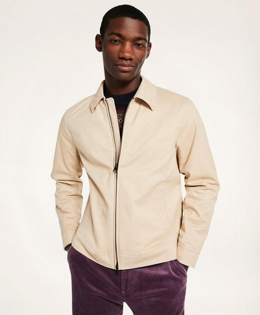 Stretch Cotton Twill Bomber Jacket