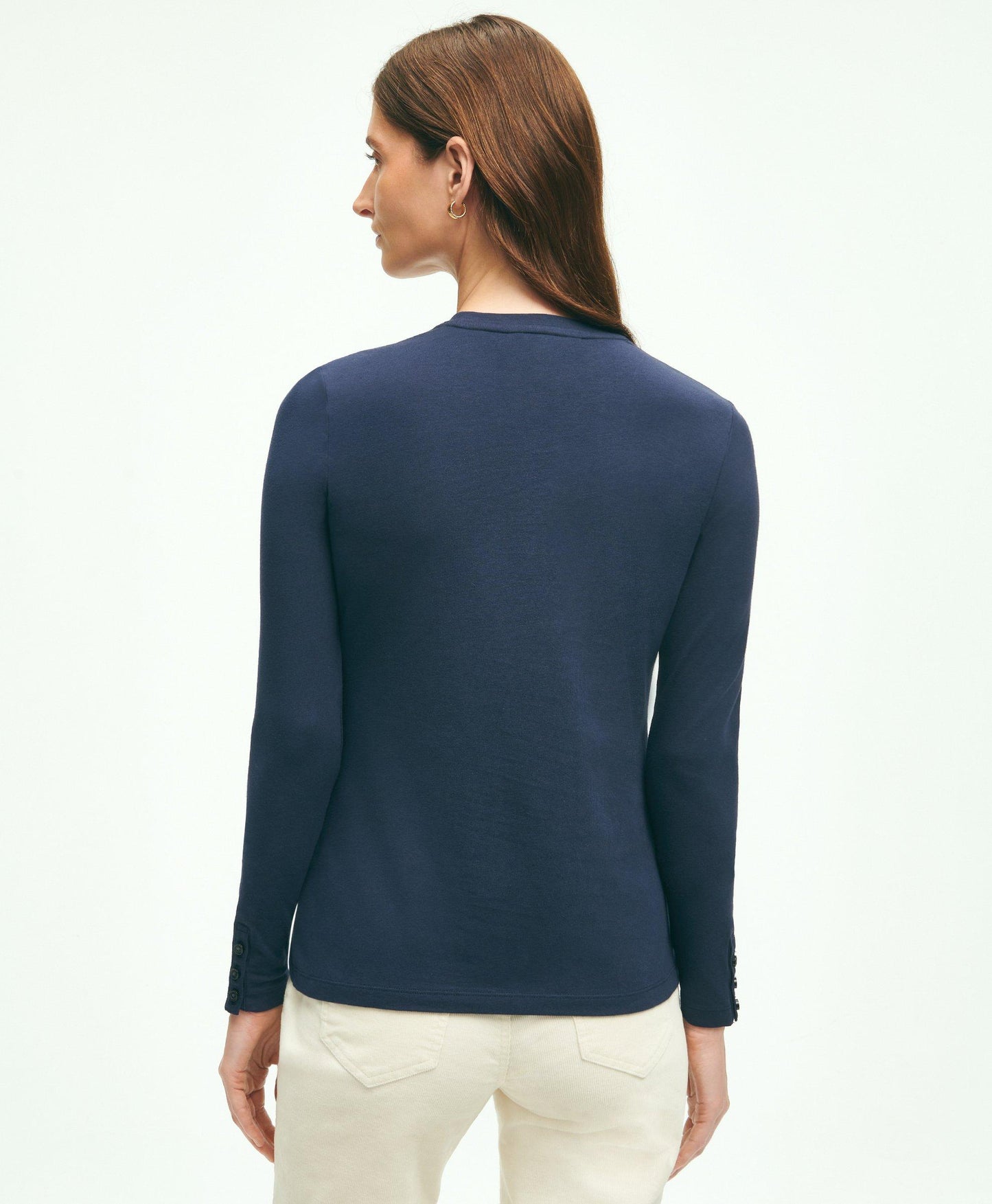 Cotton Long Sleeved Crewneck Top