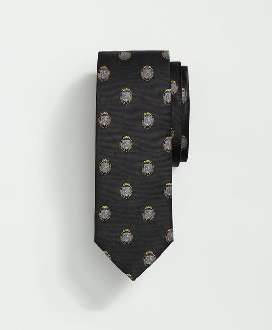 Silk BB Crest Embroidered Tie