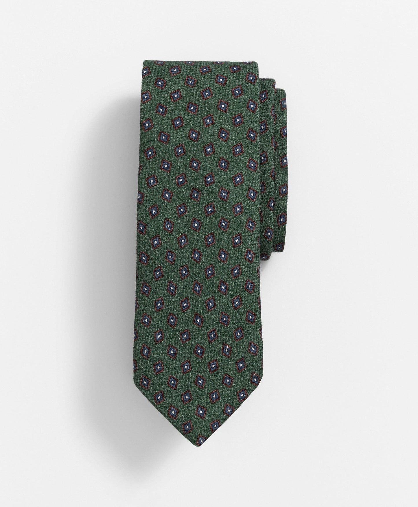 Wool and Silk Foulard Diamond Tie