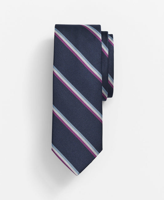 Silk Dual-Color Frame Stripe Tie