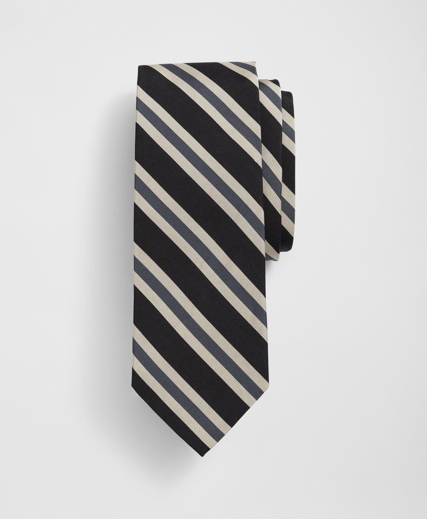 Silk-Cotton Mogador Stripe Tie