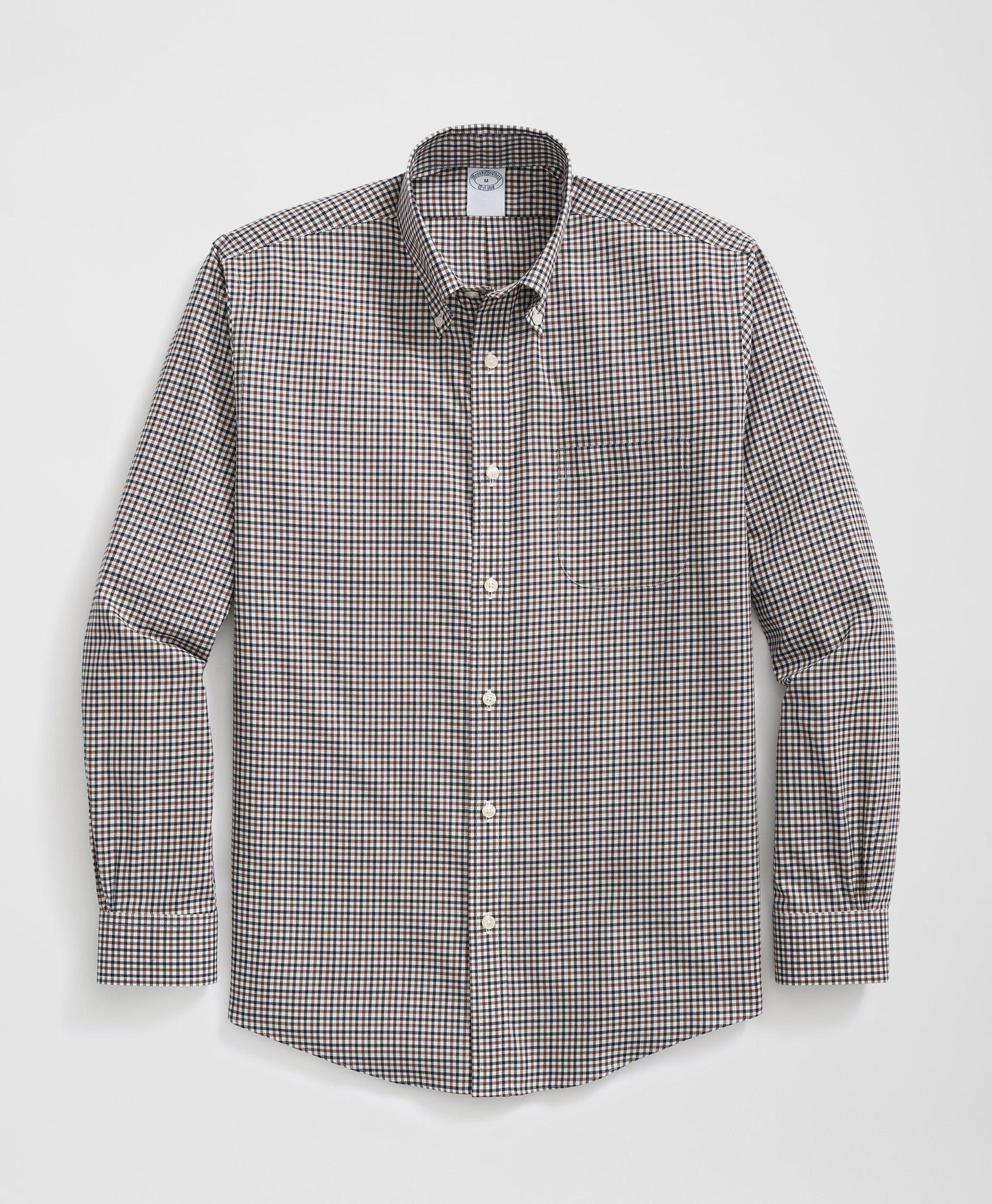 Stretch Supima Cotton Non-Iron Twill Polo Button Down Collar Checked Shirt