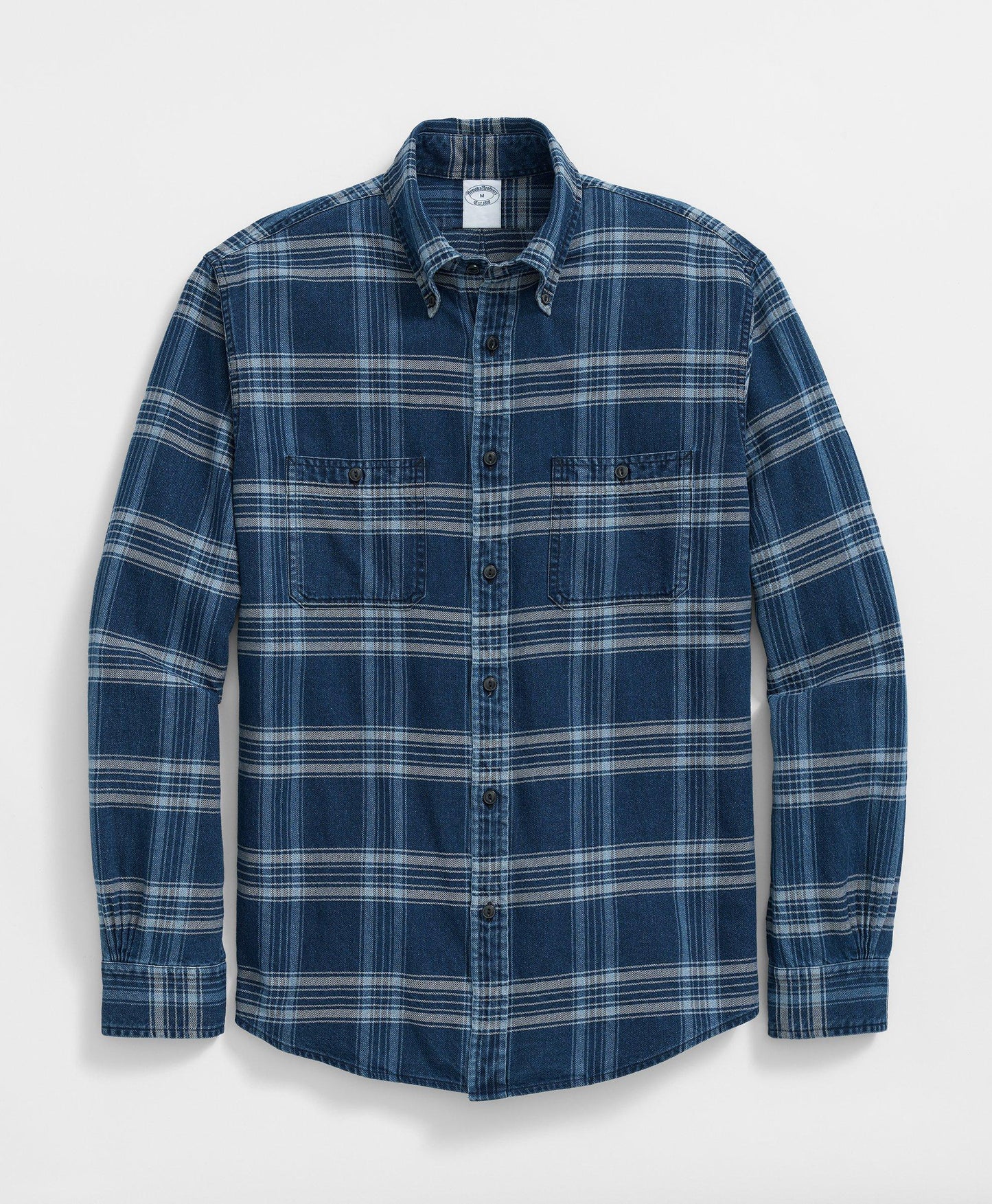 Denim Yard Work Shirt in Bold Indigo Plaid Cotton