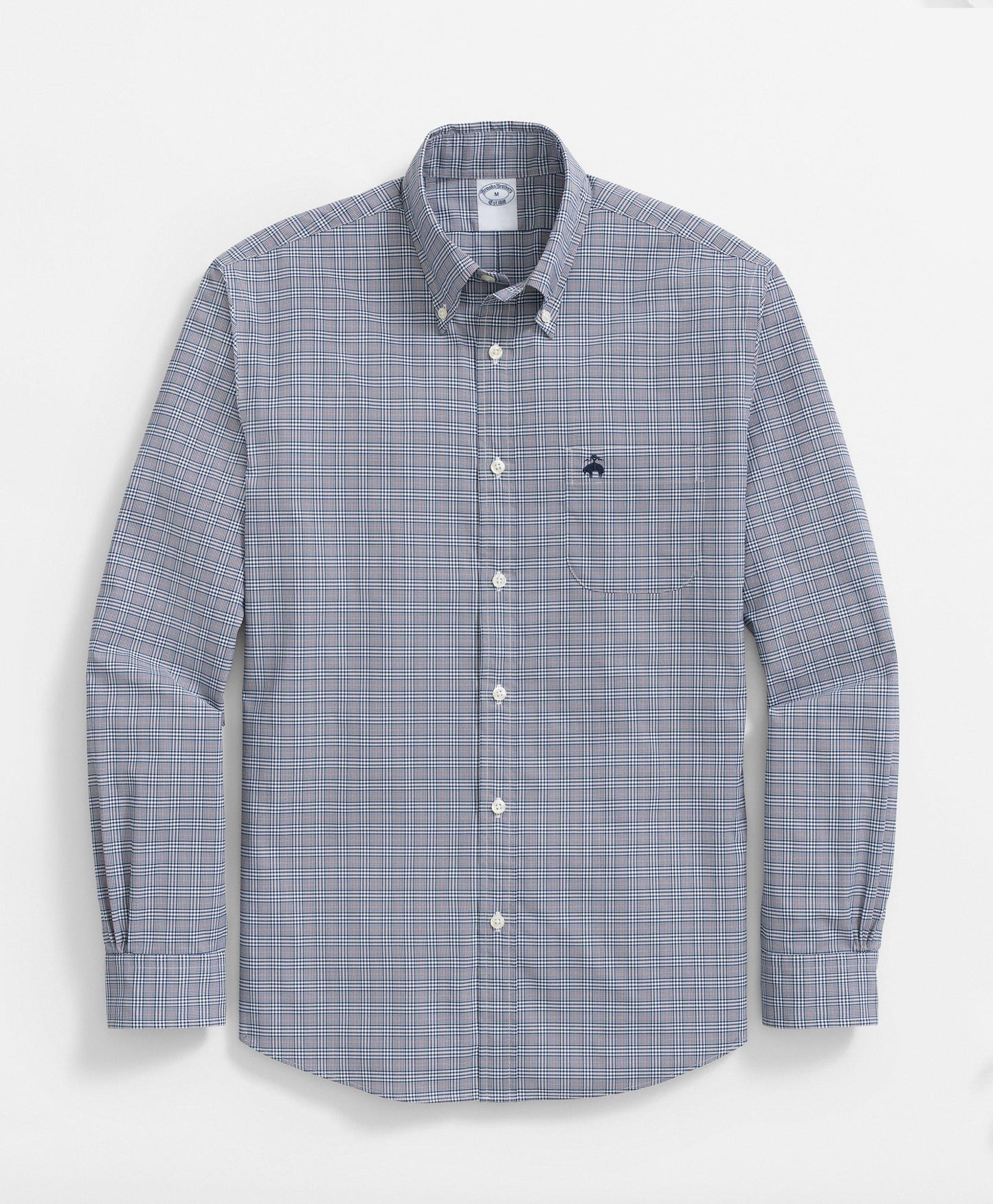 Performance Series Stretch Button-Down Collar, Glen Plaid Sport Shirt