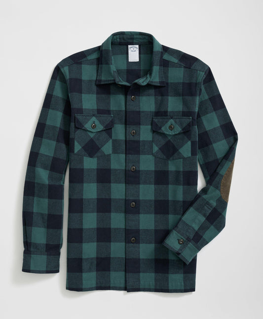 Cotton Shirt Jacket in Plaid Portuguese Flannel