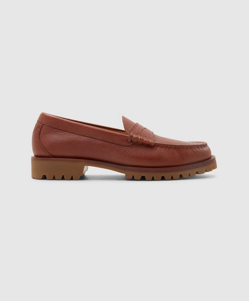 Leather Penny Loafer with Lug Sole