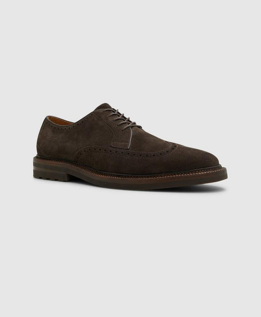 Suede Wingtip Derby Shoes