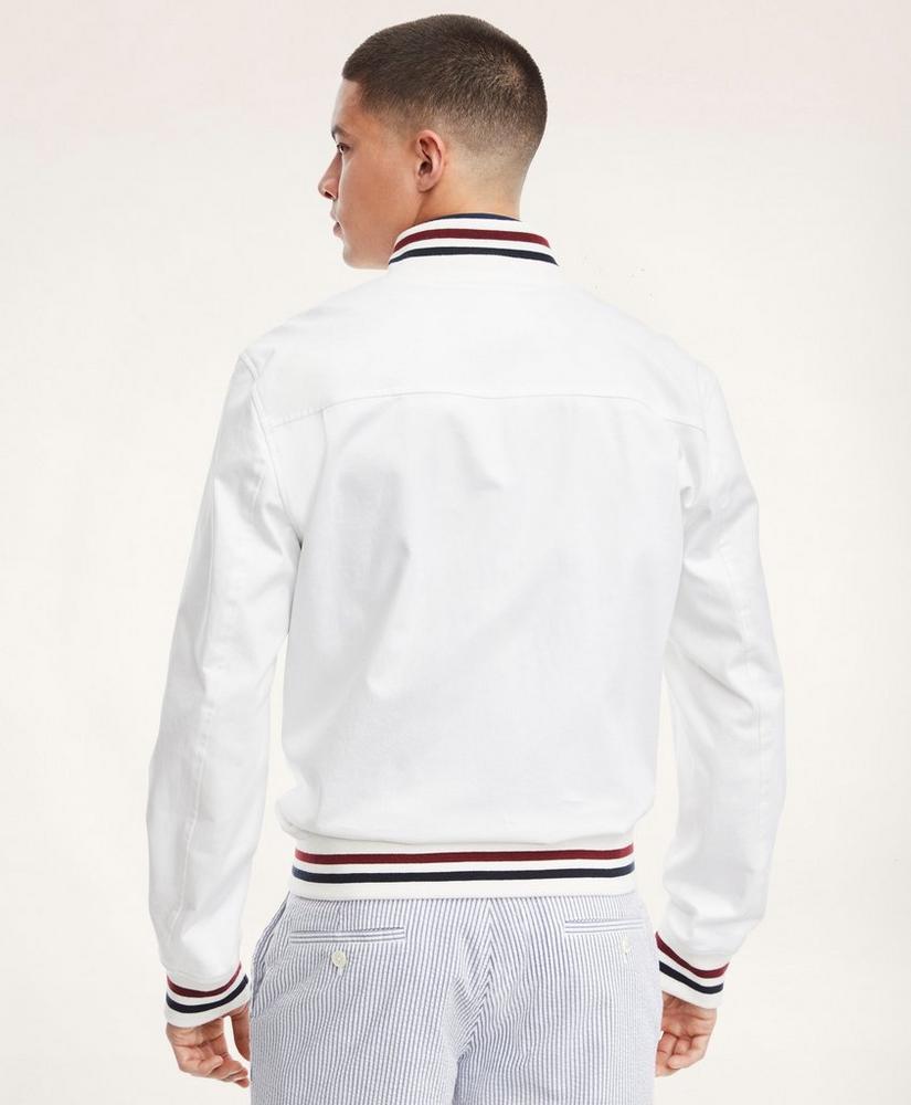 Stretch Cotton Tennis Bomber Jacket