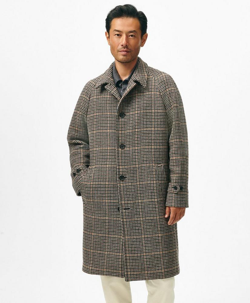 Wool-Blend Balmacaan Checked Coat