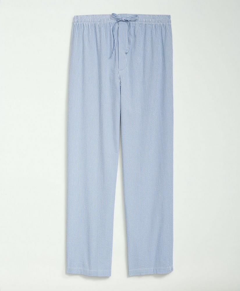 Stretch Cotton Seersucker Striped Pajamas