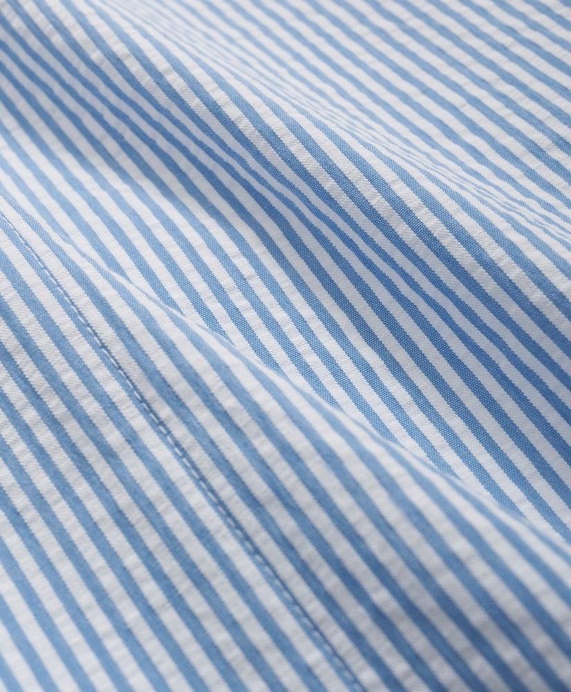 Stretch Cotton Seersucker Striped Robe