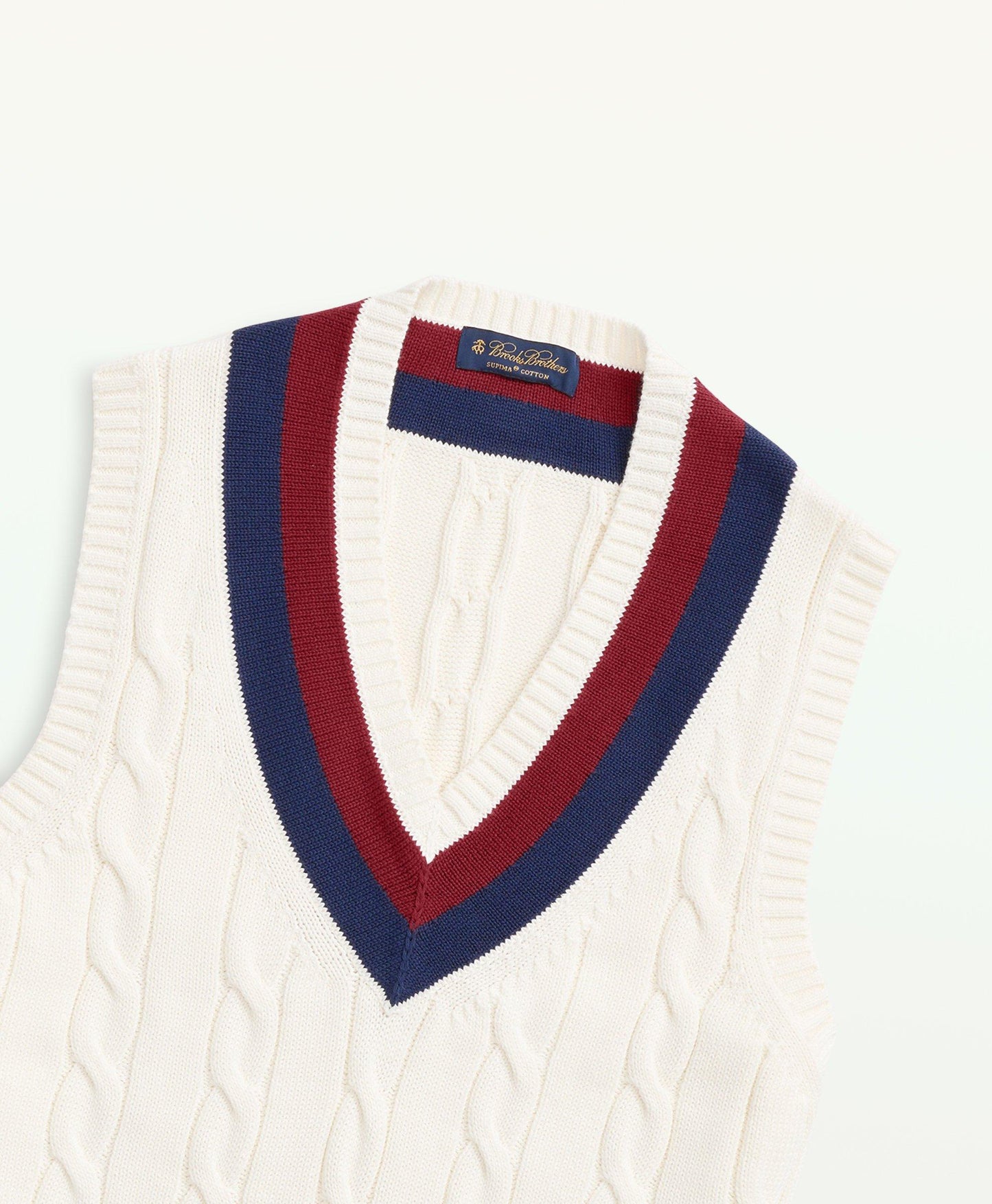 Vintage-Inspired Tennis V-Neck Vest in Supima Cotton