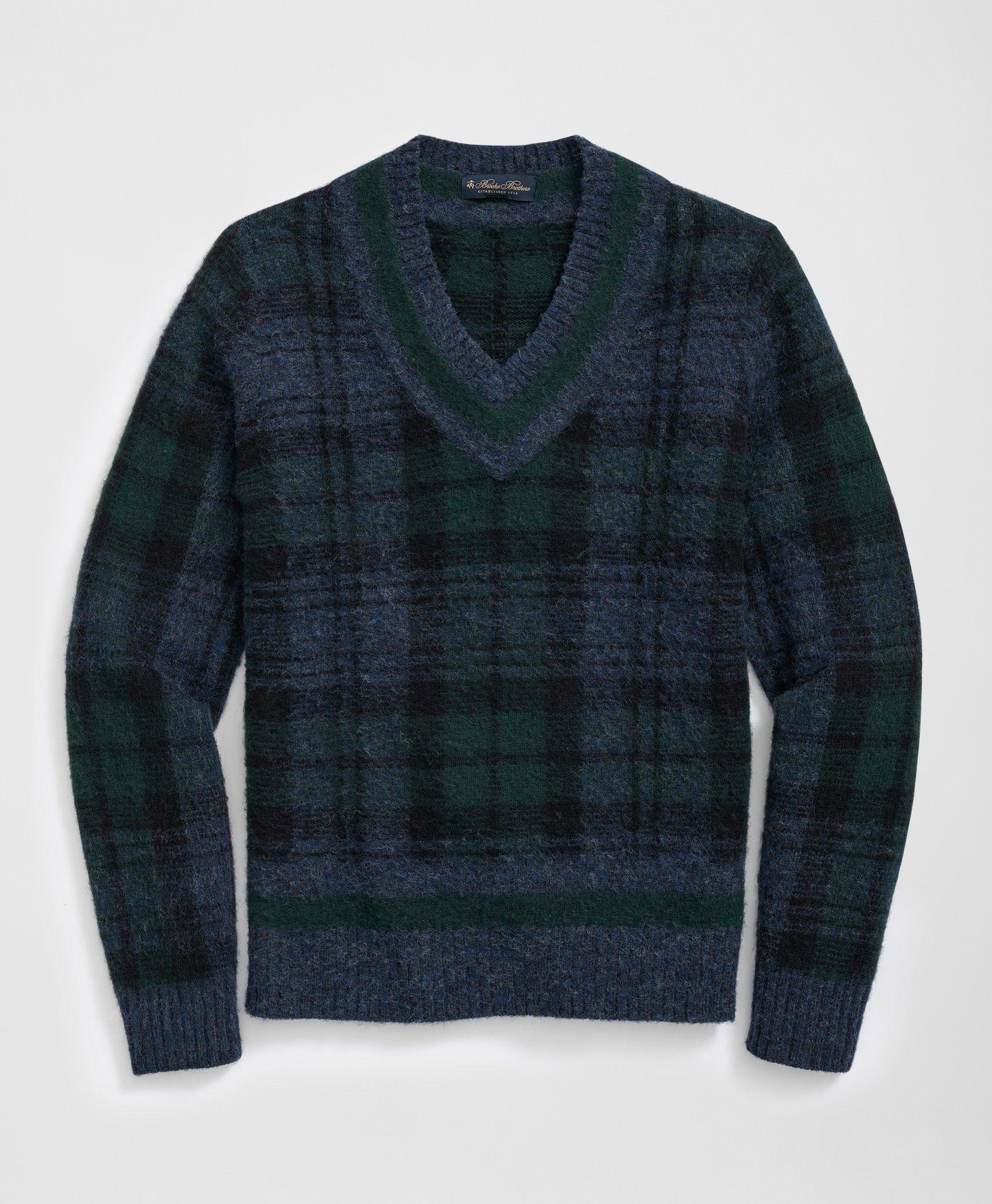 Tennis Sweater in Black Watch Brushed Wool