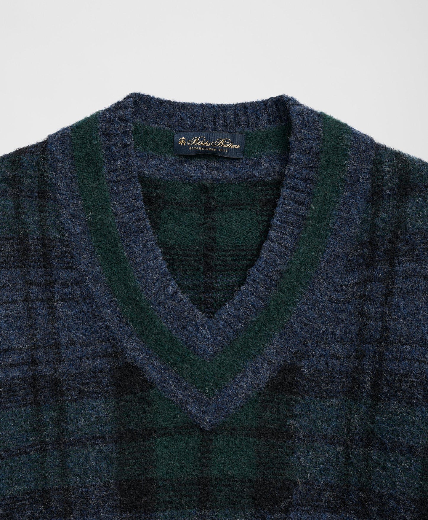 Tennis Sweater in Black Watch Brushed Wool