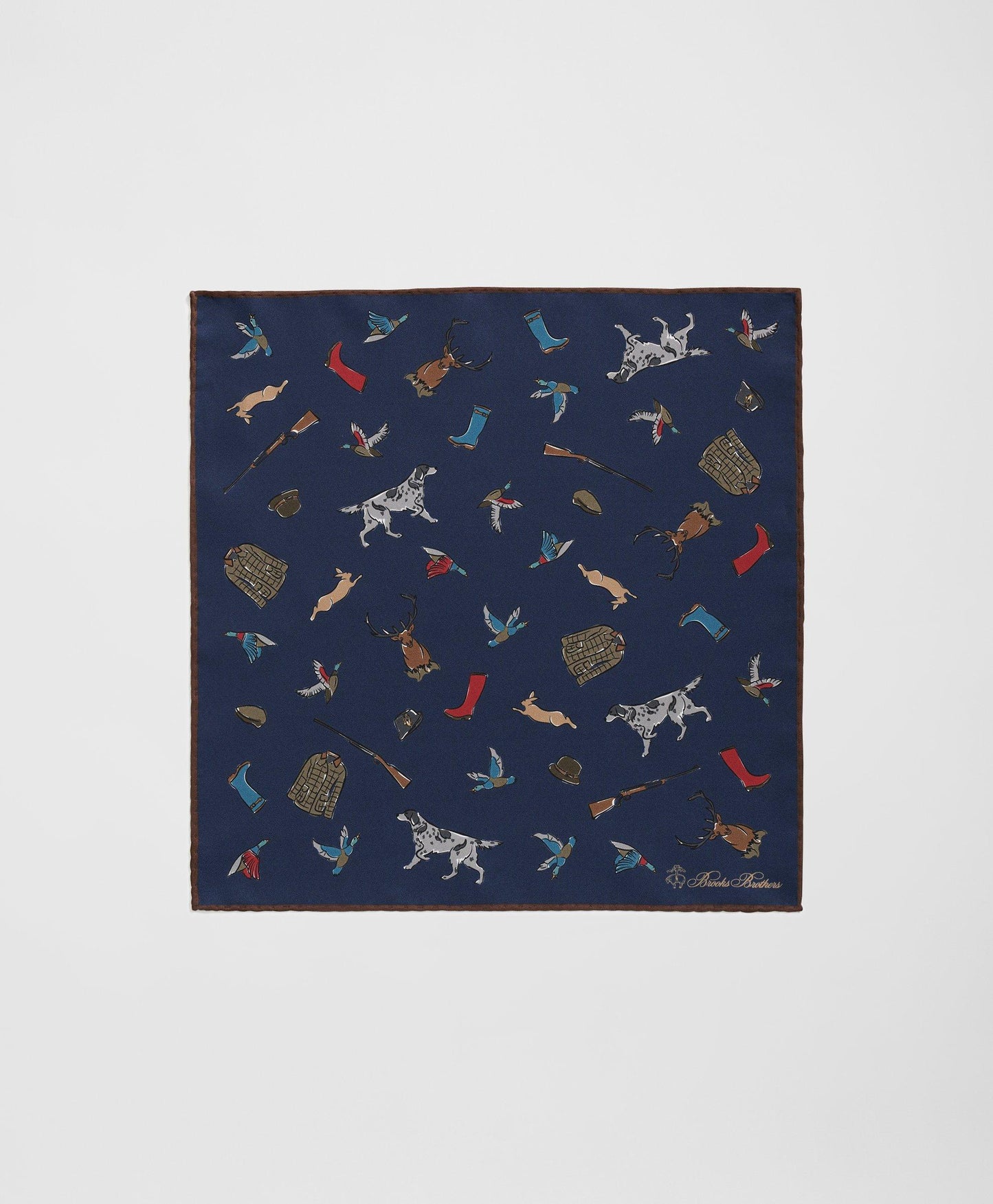 Country Motif Silk Pocket Square