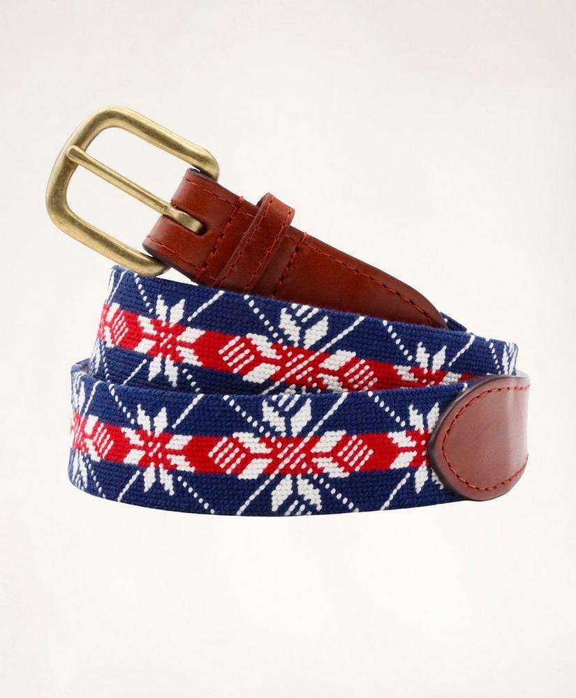 Smathers & Branson Leather Needlepoint Belt