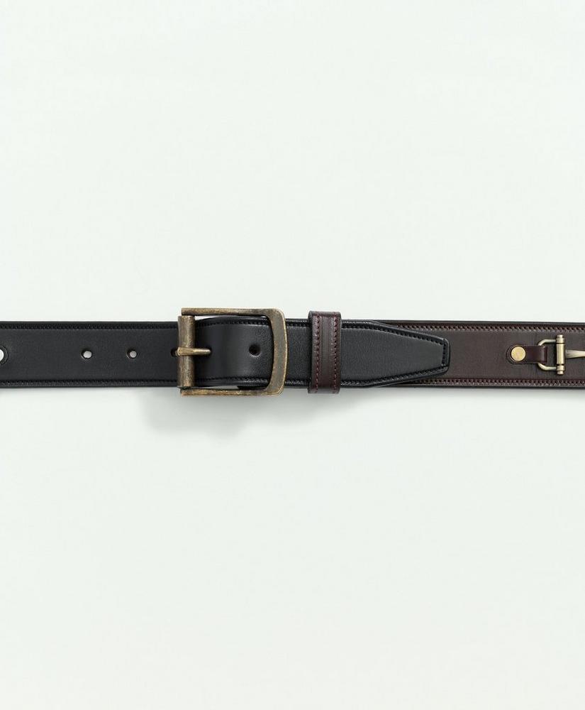 Leather Belt with Brass Buckle