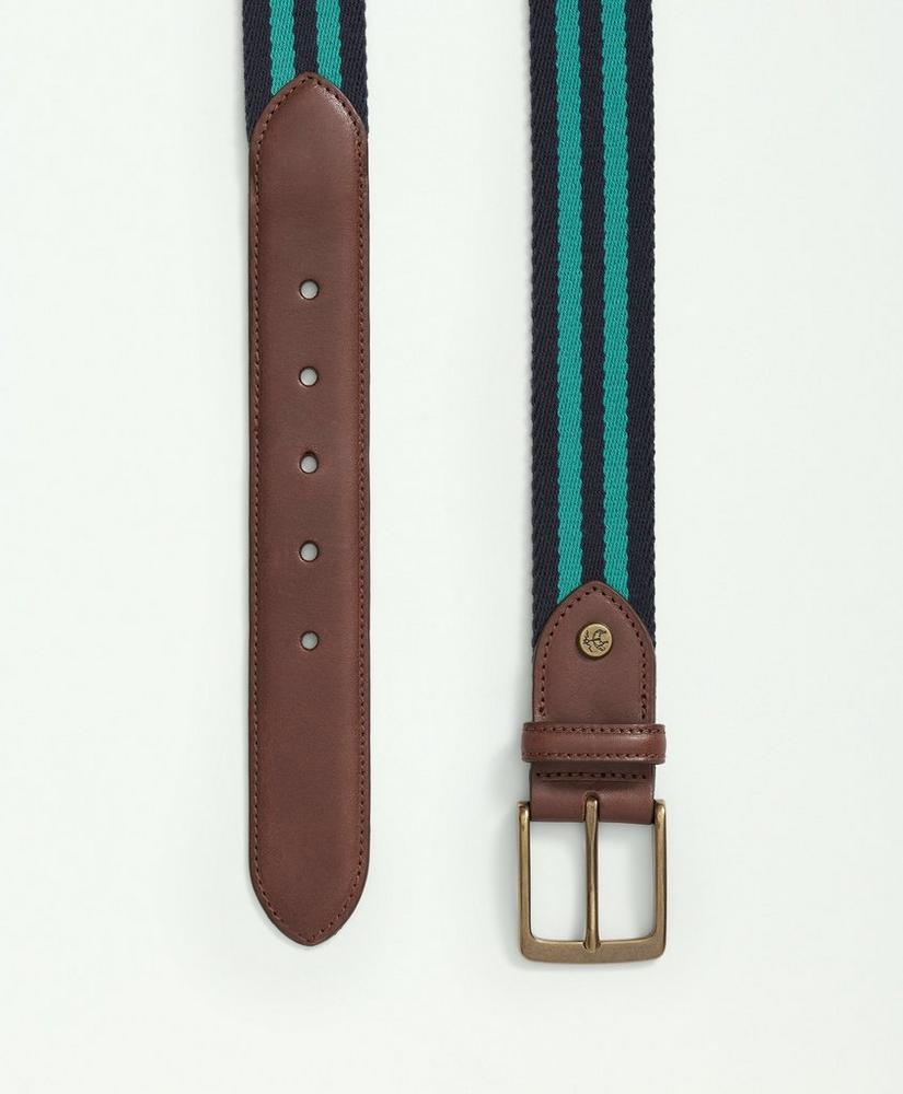 Webbed Cotton Belt With Brass-Tone Buckle