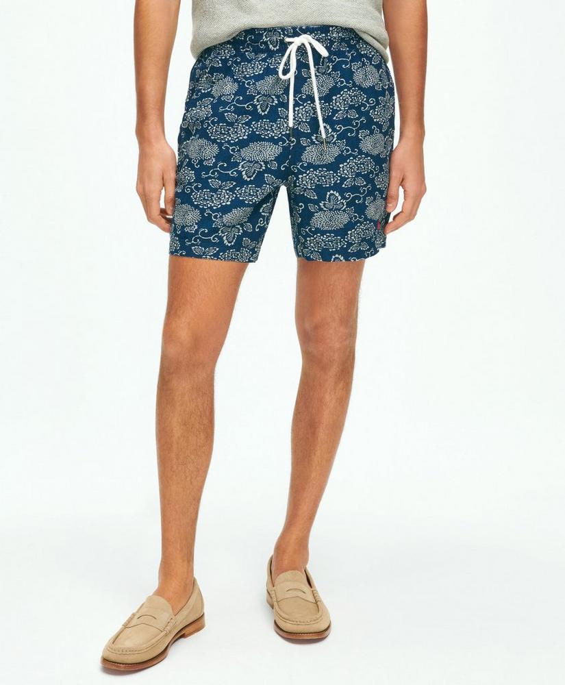 6 Linen-Cotton Floral Printed Friday Shorts