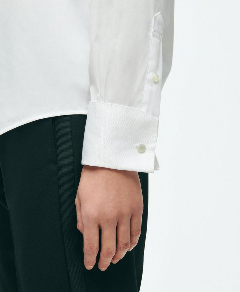 Black Fleece Pique Bib Tuxedo Shirt in Sea Island Cotton