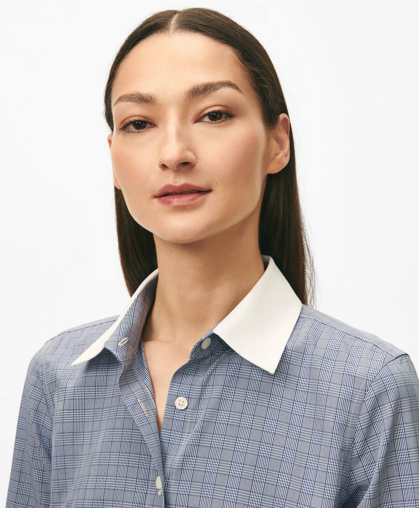 Fitted Contrast Collar & Cuff Shirt in Non-Iron Stretch Supima Cotton