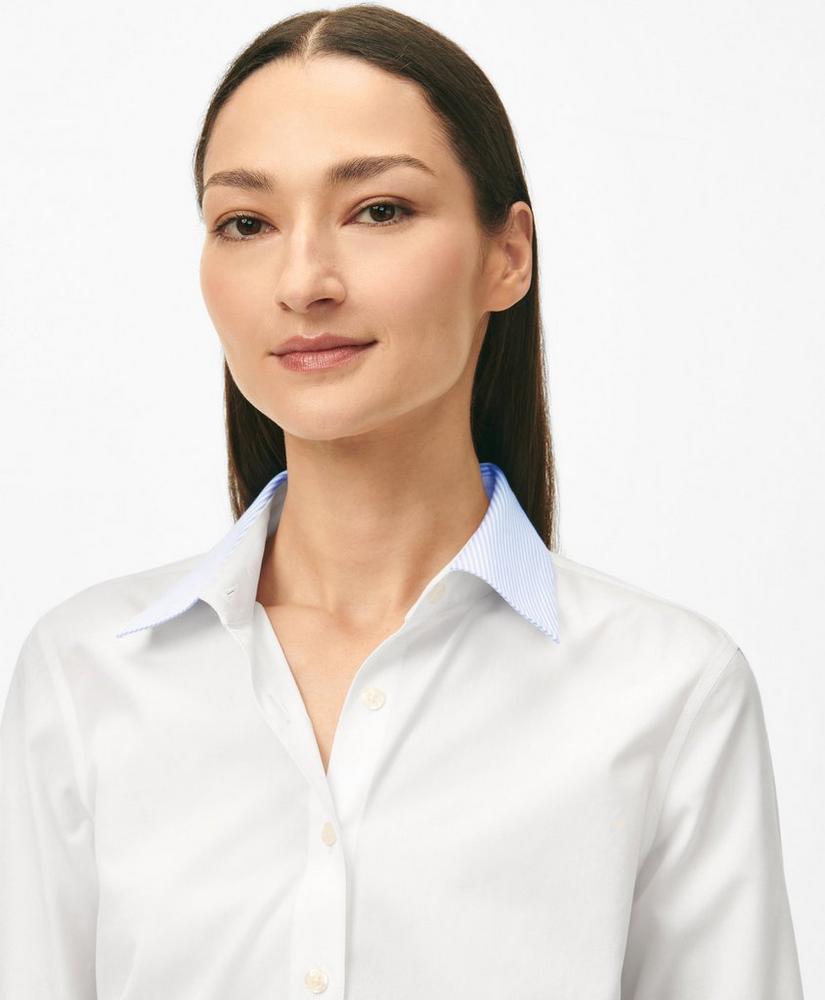 Fitted Contrast Collar & Cuff Shirt in Stretch Supima Cotton