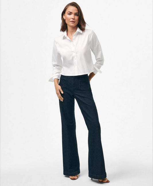 Cropped Shirt in Stretch Supima Cotton