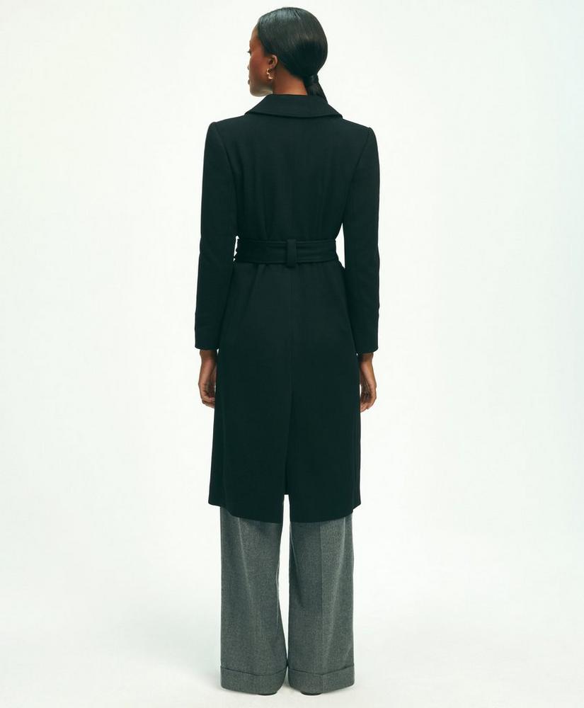 Brushed Wool Twill Wrap Coat