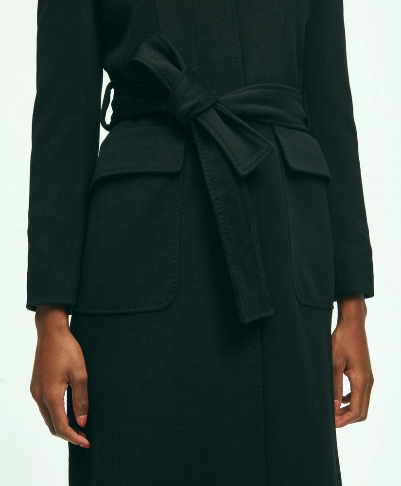 Brushed Wool Twill Wrap Coat