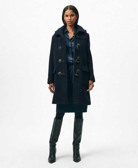 Wool Twill Hooded Toggle Coat