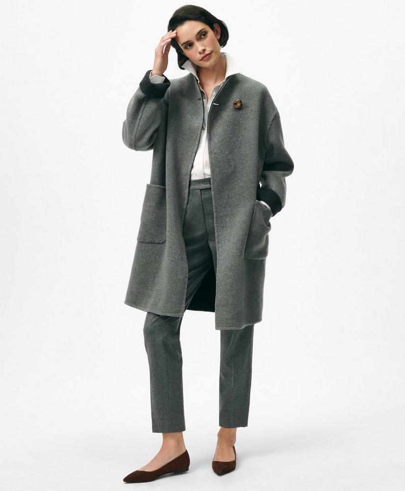 Reversible Single-Button Coat in Wool Blend